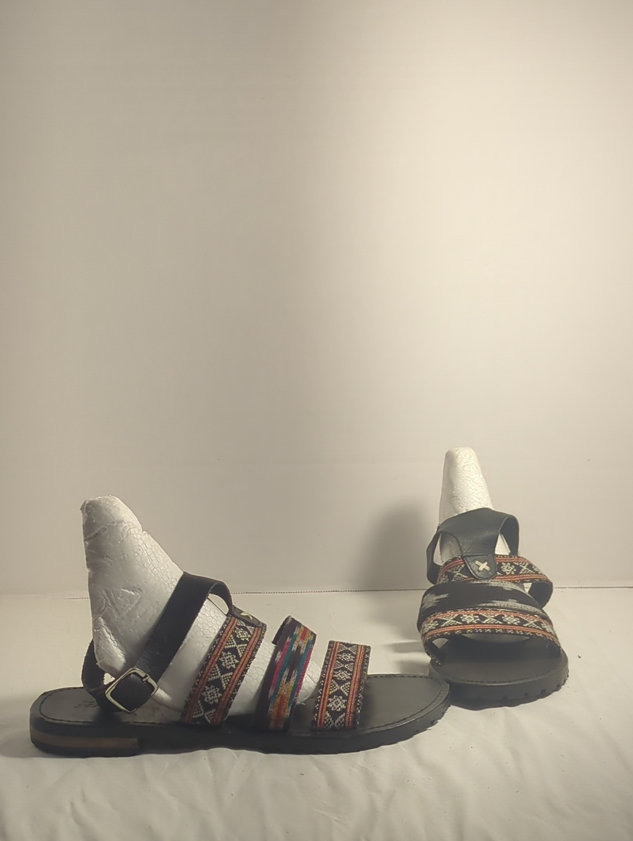 New Free People Balkan Tapestry Black Strappy Sandals Eur 38